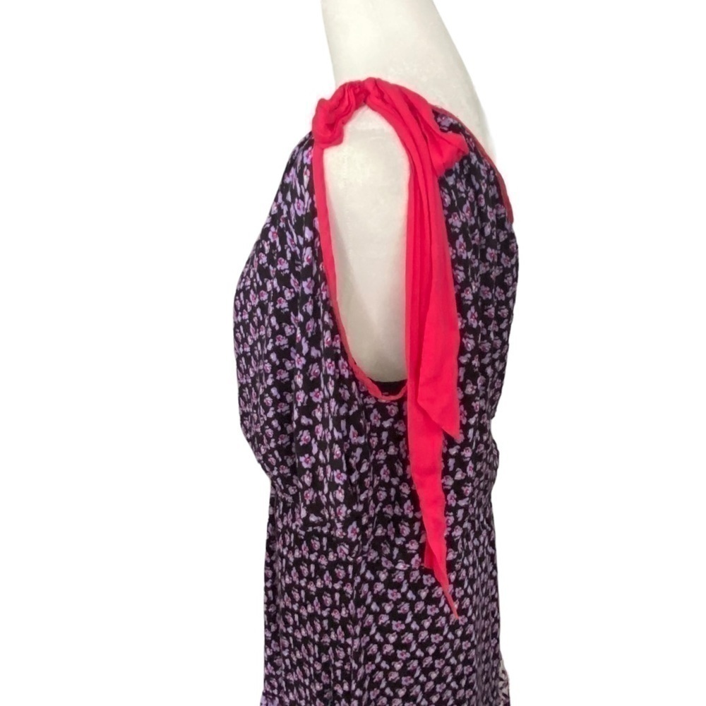 Free People bkack and purple ruffled boho dress size small - Picture 3 of 8